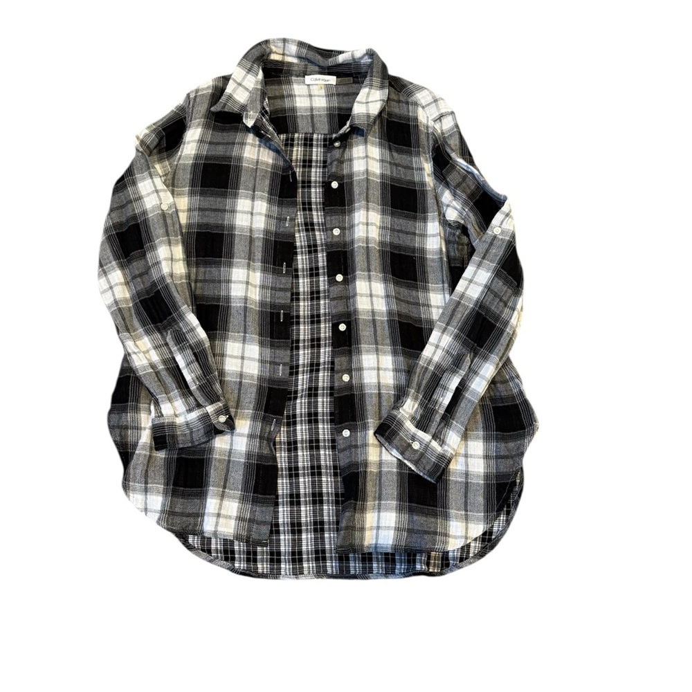 Calvin Klein Black and White Checkered Shirt